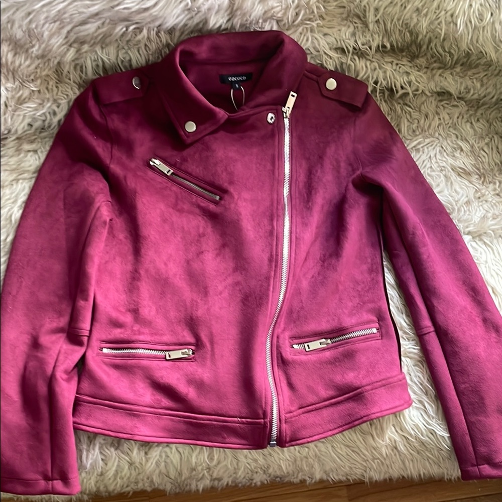 Odcocd faux suede moto jacket new with tags